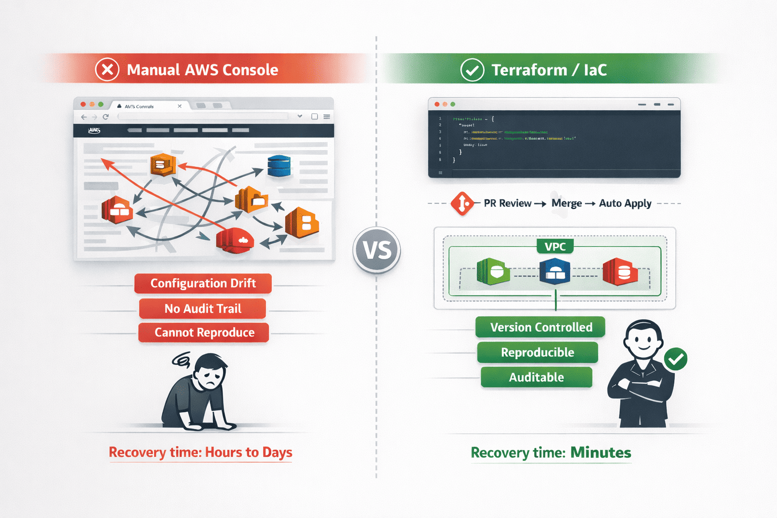 Provisioning Infrastructure manually vs using IAC