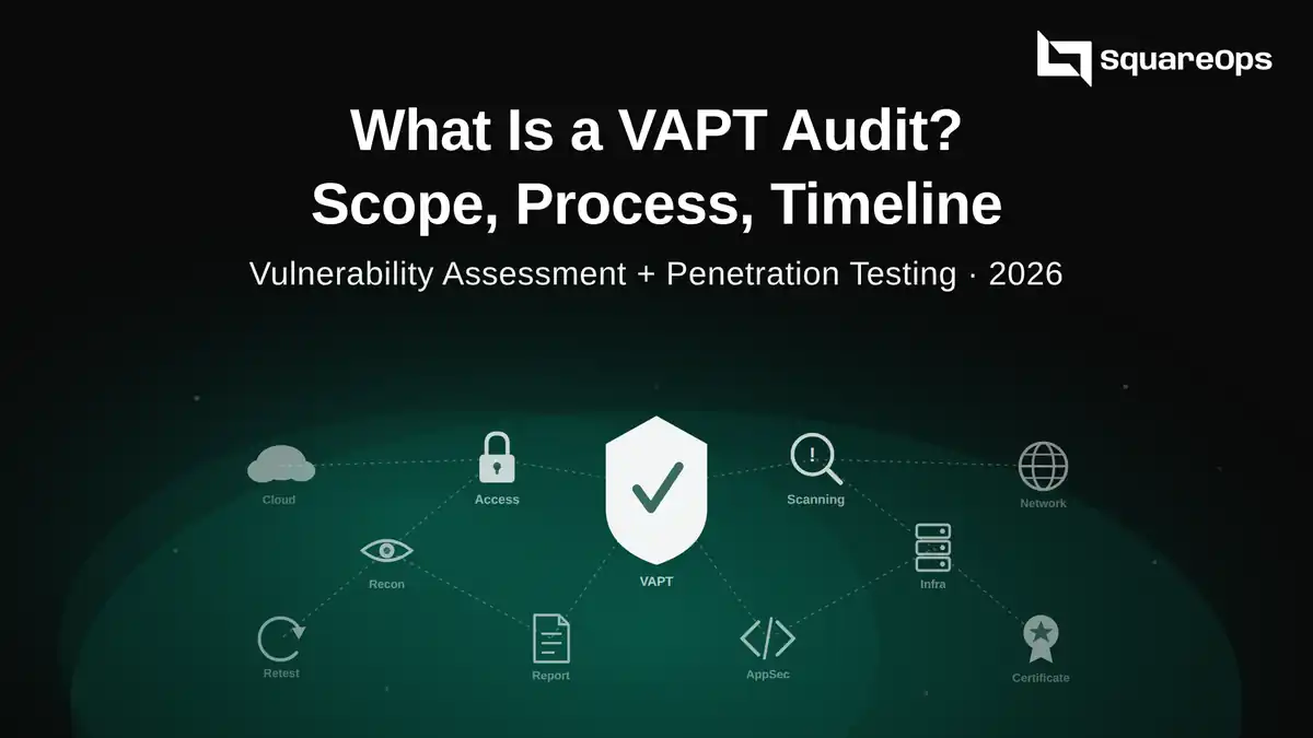 VAPT audit banner showing vulnerability assessment and penetration testing scope, process and timeline